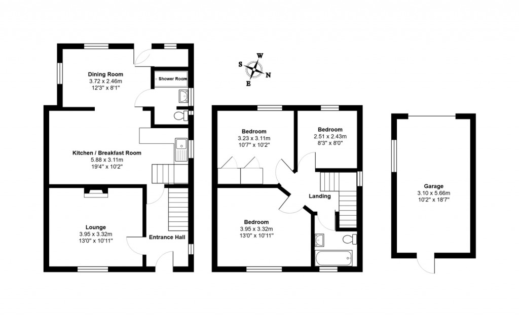 Floorplans For High Road, Trimley St. Mary