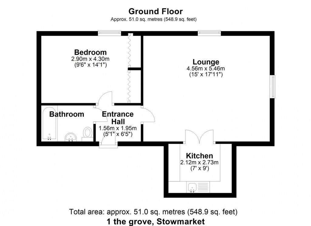 Floorplans For The Grove, Lime Tree Place, Stowmarket