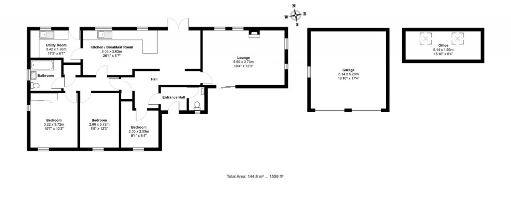 Floorplans For Pippins, Straight Road, Battisford, Stowmarket