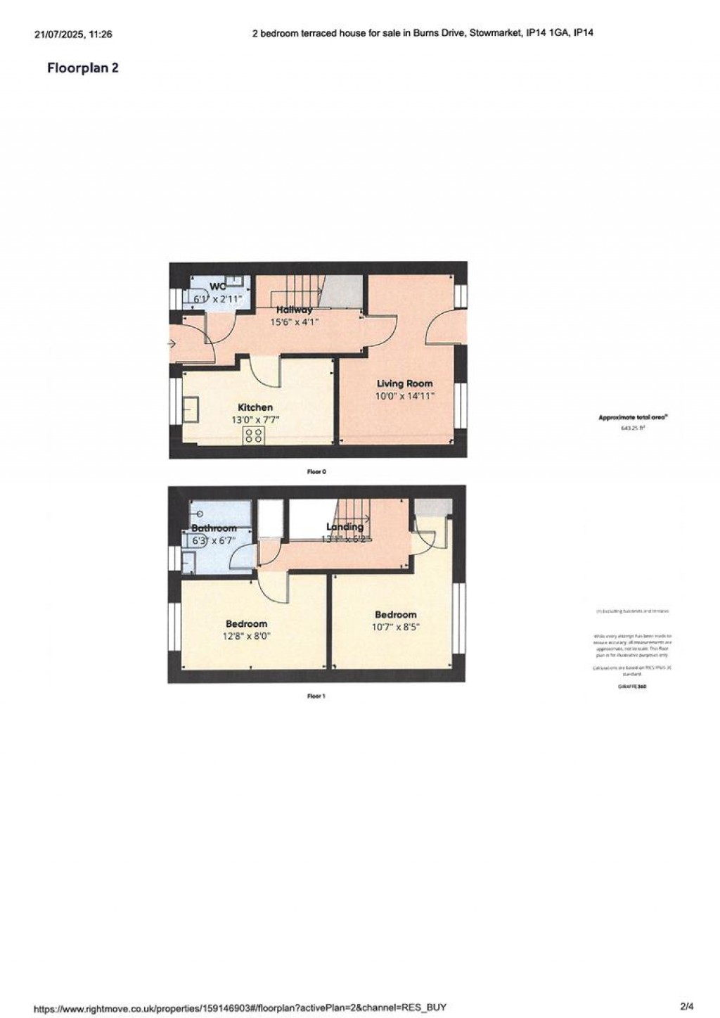 Floorplans For Burns Drive, Stowmarket