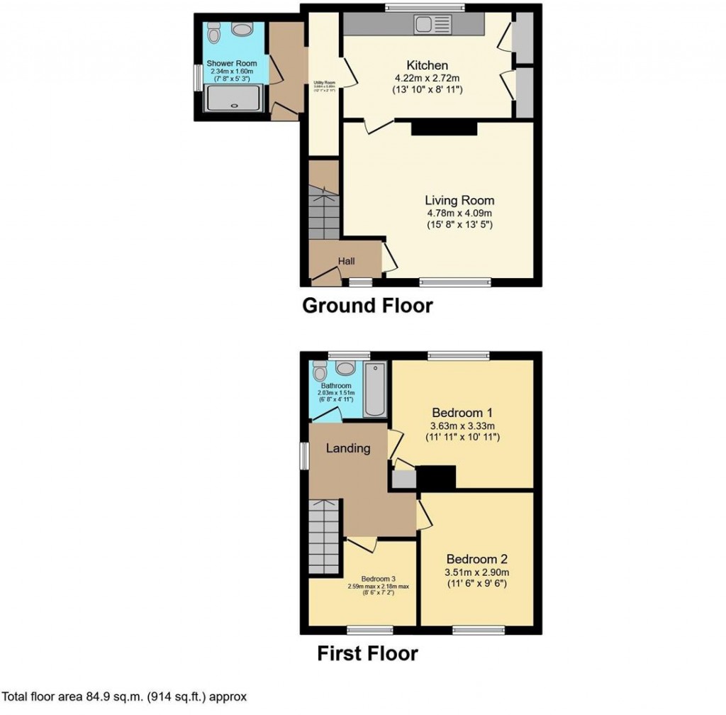Floorplans For Denny Avenue, Haughley, Stowmarket