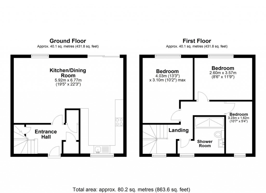 Floorplans For Gainsborough Road, Stowmarket