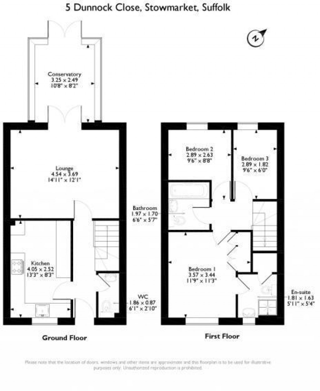 Floorplans For Dunnock Close, Stowmarket