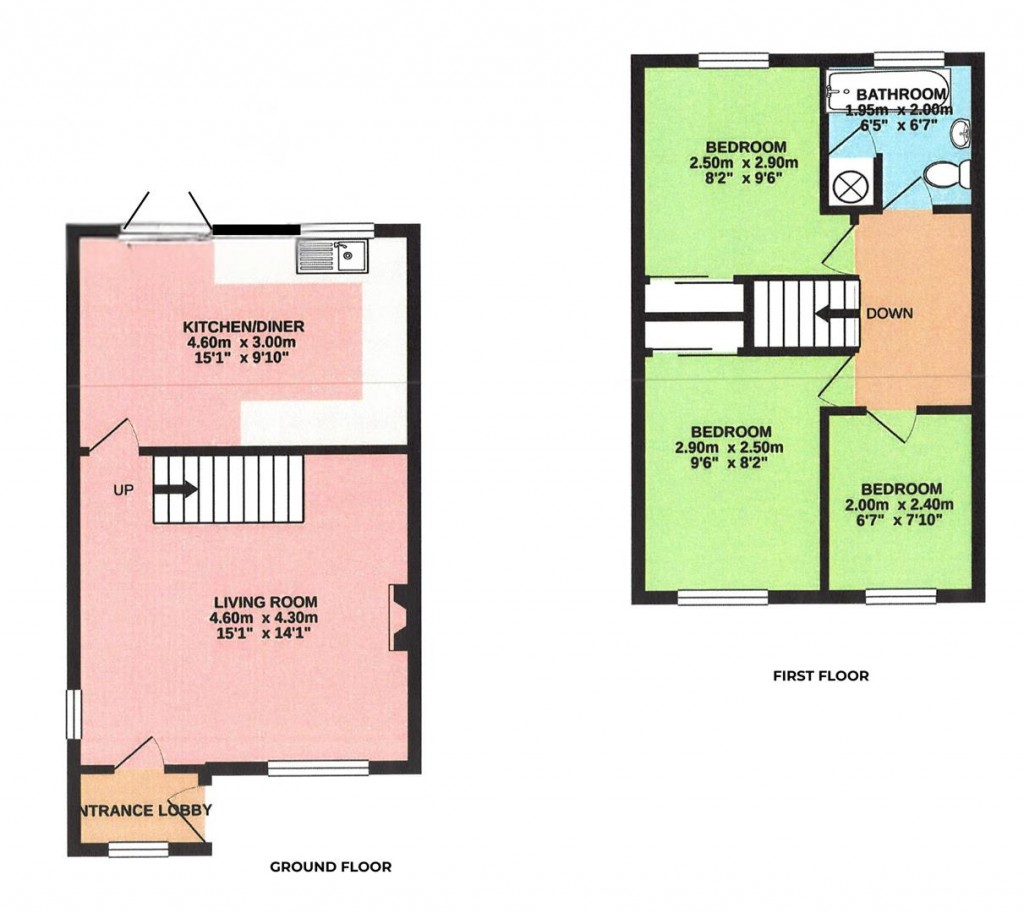 Floorplans For Flatford Close, Stowmarket