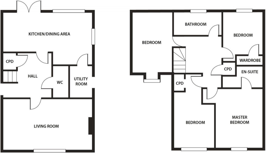 Floorplans For Oakfield Close, Bacton, Stowmarket