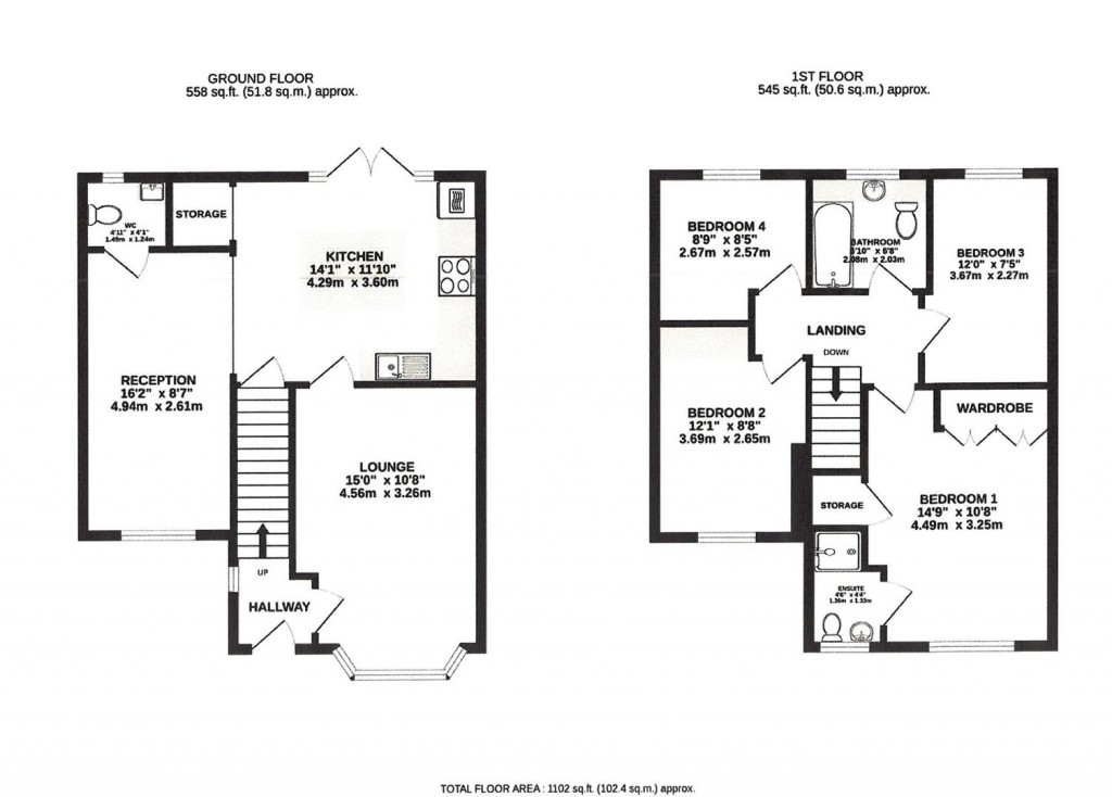 Floorplans For Brambling Close, Stowmarket