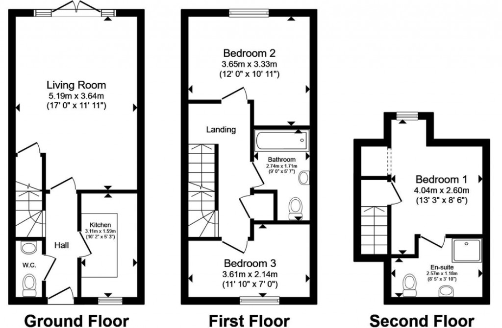 Floorplans For Castle Gardens, Grange Farm, Kesgrave